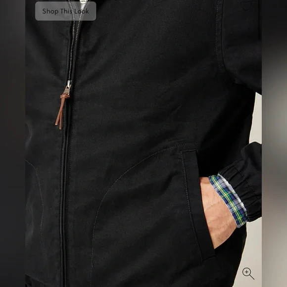 NWT J CREW Harrington jacket in cotton twill in black - Picture 5 of 7